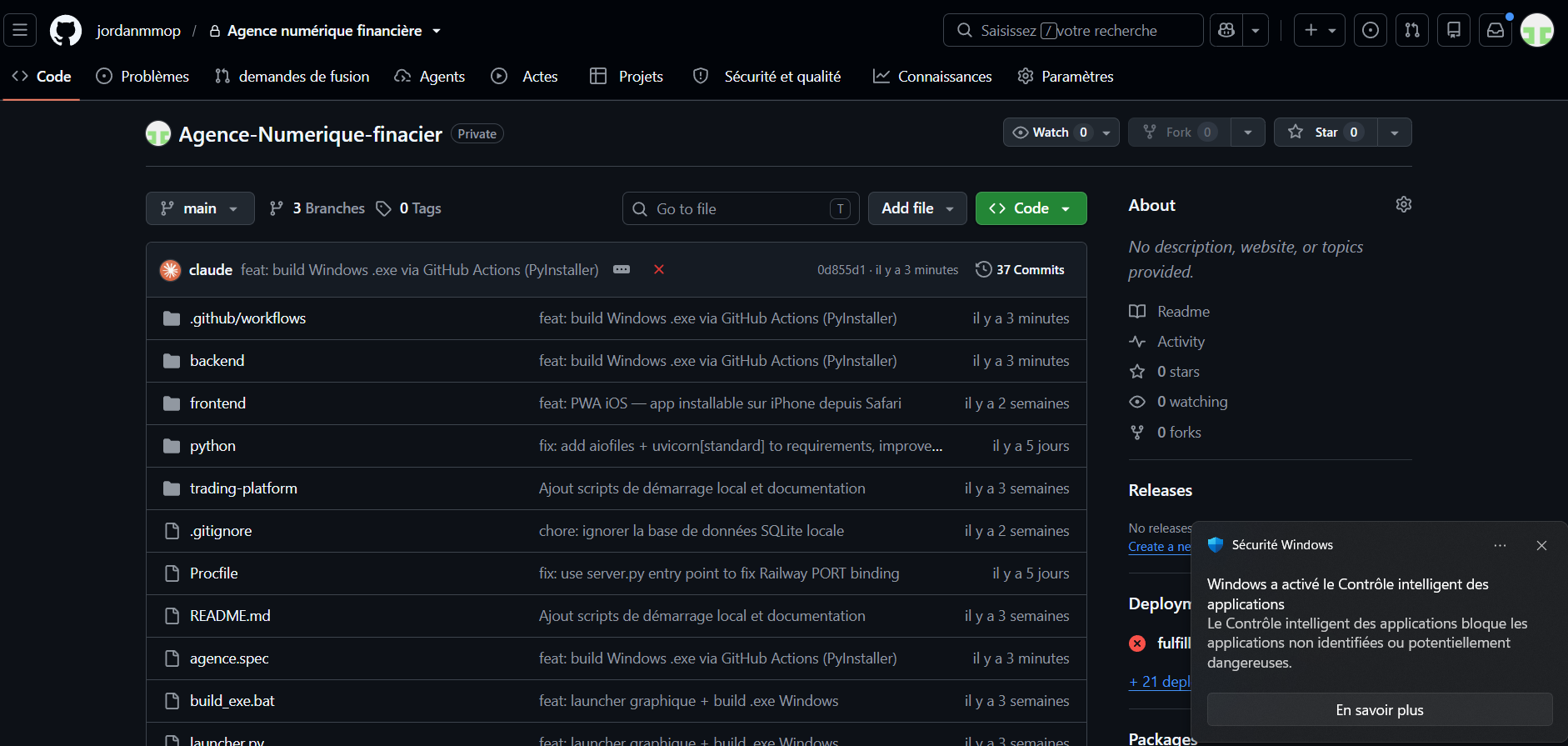 Agence Numérique Financière - Dashboard